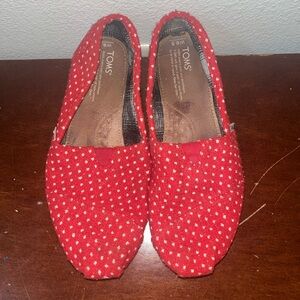 Women’s Alpargatas Toms: Red & White  Polka